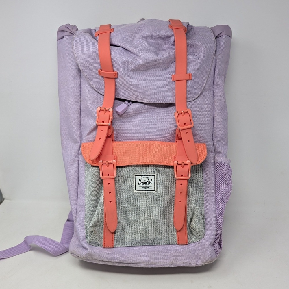 Herschel Supply Co Little America Backpack Lavender Coral Grey Colorblock